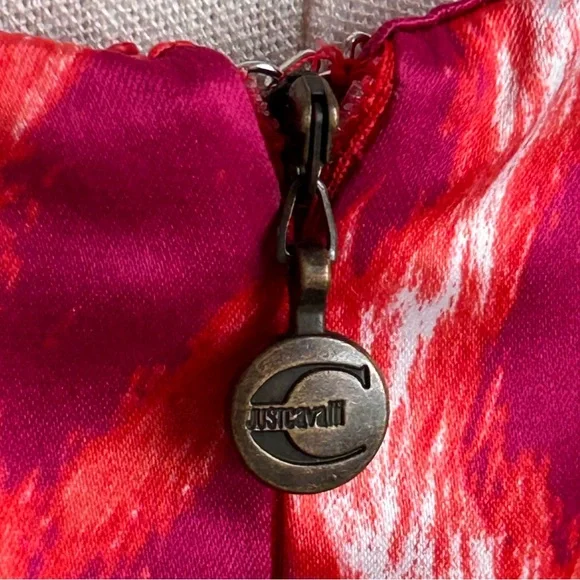 Just Cavalli Satin Animal Print Dress - Picture 7 of 12